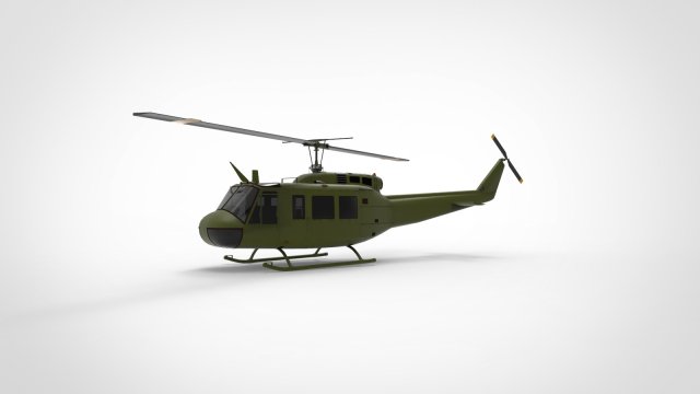 Bell UH-1 Iroquois Modelo 3D .c4d .max .obj .3ds .fbx .stl .blend 