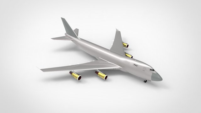 Boeing 747-400F 3D Model .c4d .max .obj .3ds .fbx .stl .blend 