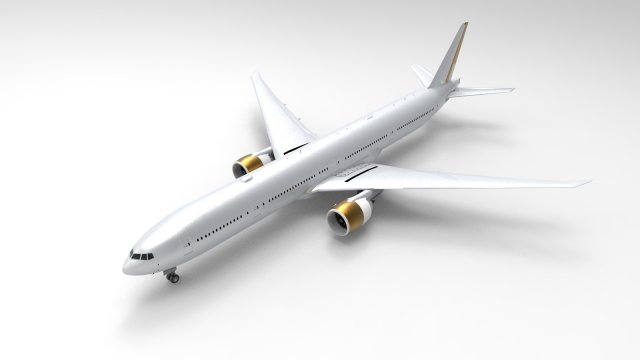 Boeing 777-300ER 3D Model .c4d .max .obj .3ds .fbx .stl .blend 