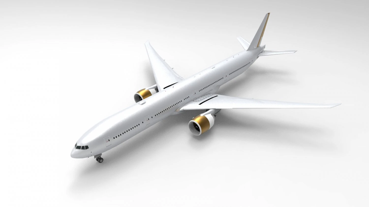 Boeing 777-300ER 3D Model .c4d .max .obj .3ds .fbx .stl .blend 