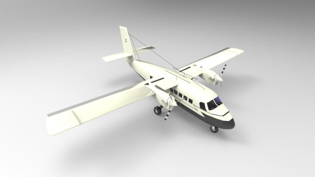 DHC-6 Twin Otter Airplane 3D Модель .c4d .max .obj .3ds .fbx .stl .blend 