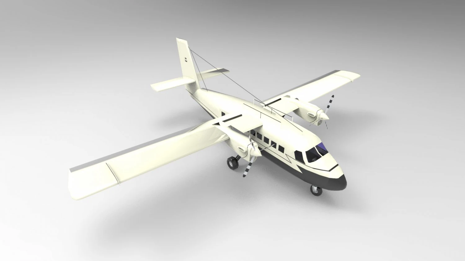 DHC-6 Twin Otter Airplane 3D Model .c4d .max .obj .3ds .fbx .stl .blend 