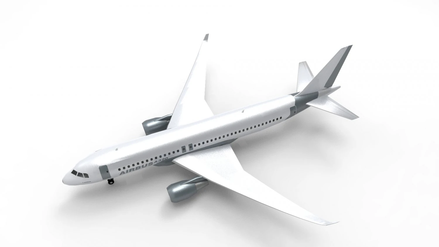 Airbus A320 Low poly 3D Model .c4d .max .obj .3ds .fbx .stl .blend 