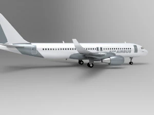 Airbus A320 Low poly 3D Model