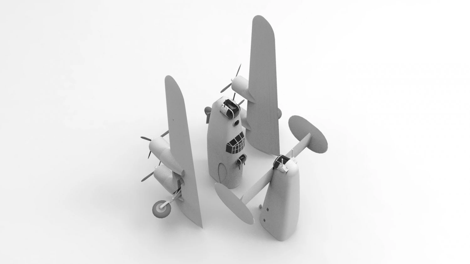Impress&atilde;o 3D consolidada do B-24 Liberator Modelo de Impressão 3D .c4d .max .obj .3ds .fbx .stl .blend 