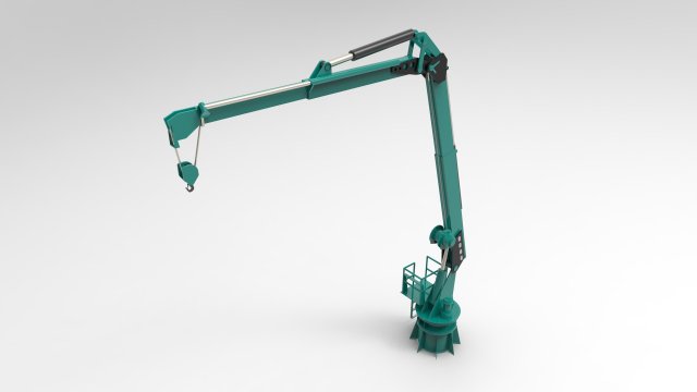Crane deck ship 3D Model .c4d .max .obj .3ds .fbx .stl .blend 
