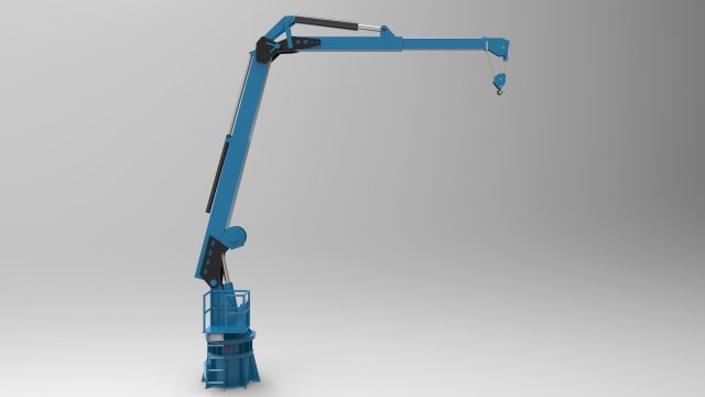 Crane deck ship 3D Model .c4d .max .obj .3ds .fbx .stl .blend 