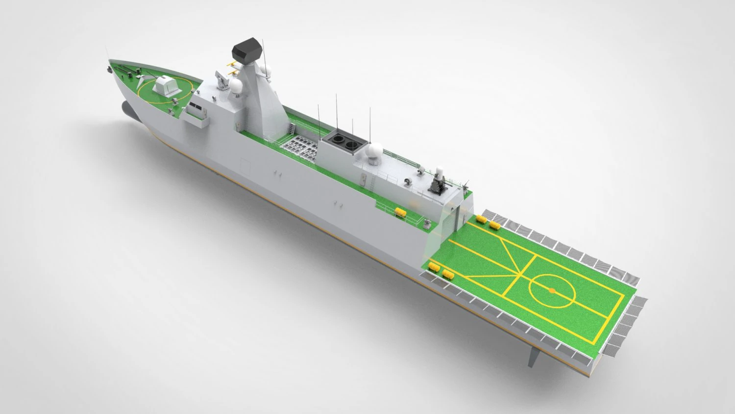 Frigate Type X LOA 100m 3D Model .c4d .max .obj .3ds .fbx .stl .blend 