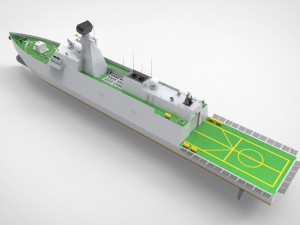Frigate Type X LOA 100m 3D Модель