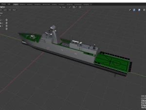 Frigate Type X LOA 100m 3D Model