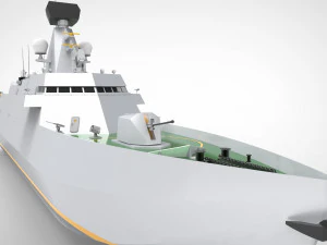 Frigate Type X LOA 100m 3D Model