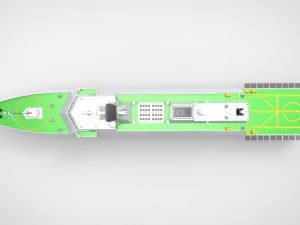 Frigate Type X LOA 100m 3D Model