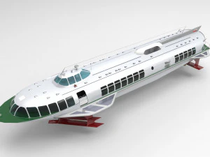 Kapal Penumpang Ferry Hidrofoil Model 3D
