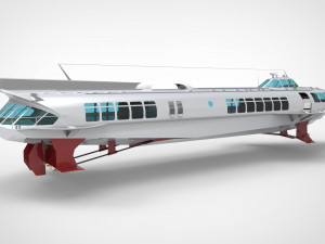 Hidrofoil Ferry Passanger Ship 3D Model