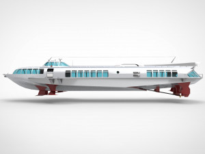 Hidrofoil Ferry Passanger Ship 3D Model