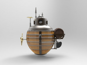 Historical old concept submarine 3D मॉडल