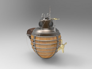 Historical old concept submarine 3D Model
