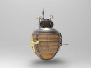 Historical old concept submarine 3D Model