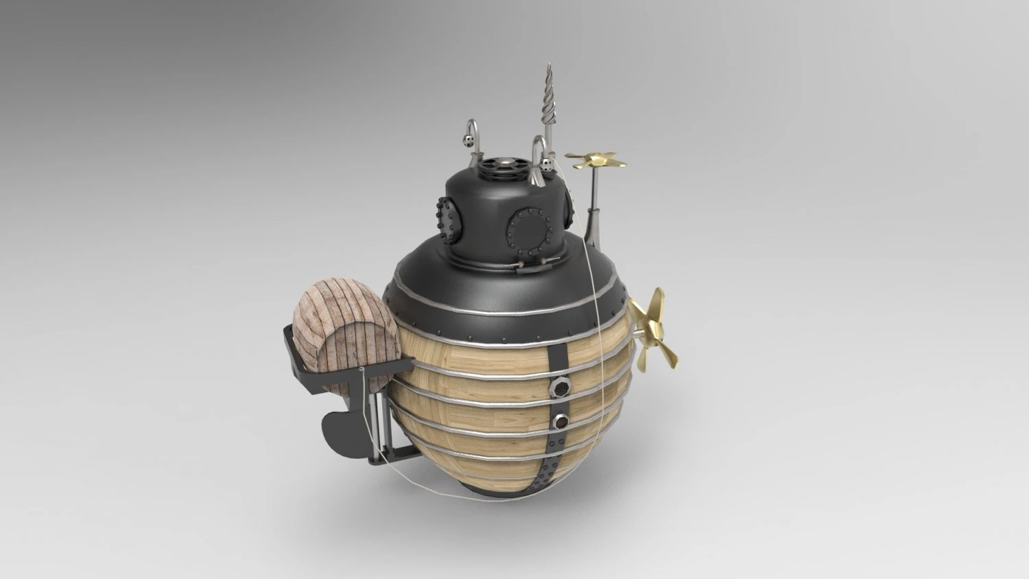 Historical concept of old submarines 3D Model .c4d .max .obj .3ds .fbx .stl .blend 
