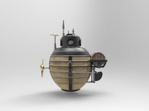 Historical concept of old submarines 3D 모델