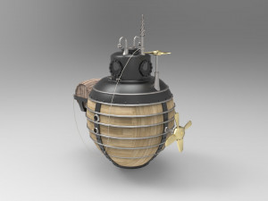 Historical concept of old submarines 3D 모델
