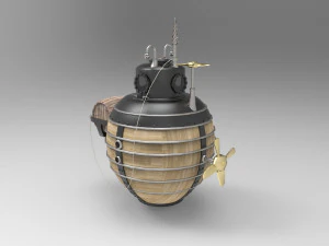 Historical concept of old submarines 3D Model