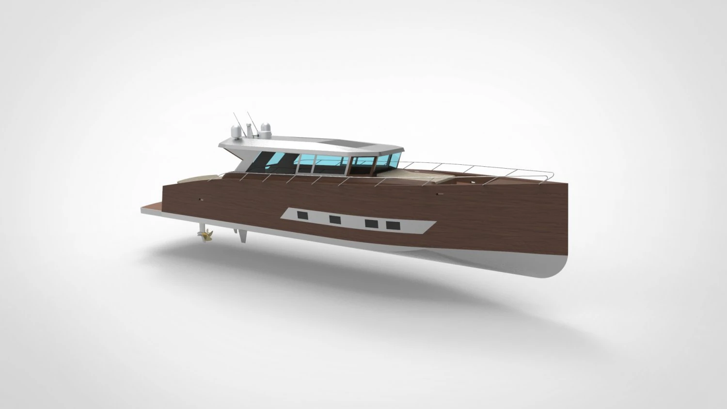 Modern luxury yacht Low poly 3D Model .c4d .max .obj .3ds .fbx .stl .blend 