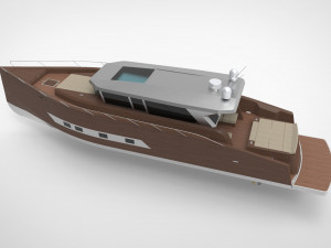 Modern luxury yacht Low poly 3D Model