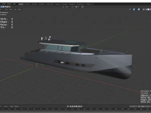 Modern luxury yacht Low poly 3D Model