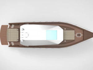 Modern luxury yacht Low poly 3D Model