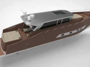 Modern luxury yacht Low poly 3D Model