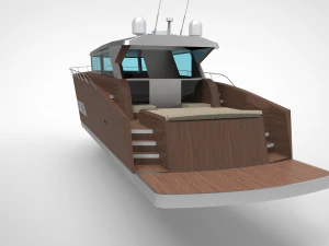 Modern luxury yacht Low poly 3D Model