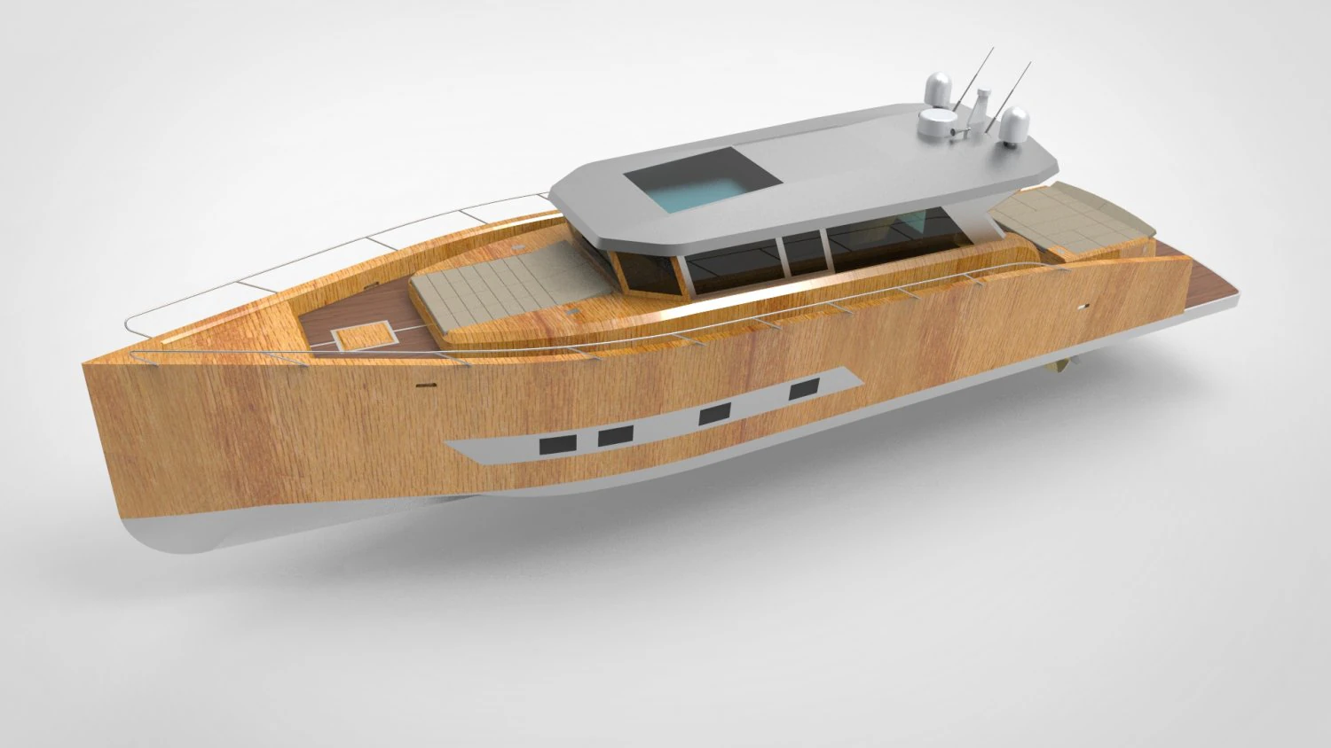 Modern luxury yacht Low poly 3D Model .c4d .max .obj .3ds .fbx .stl .blend 