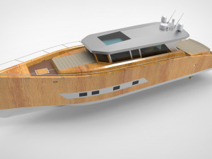 Modern luxury yacht Low poly 3D Model