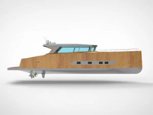 Modern luxury yacht Low poly 3D Model