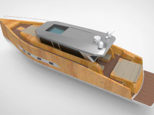 Modern luxury yacht Low poly 3D Model