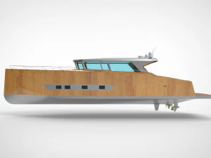 Modern luxury yacht Low poly 3D Model
