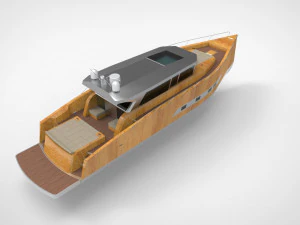 Modern luxury yacht Low poly 3D Model