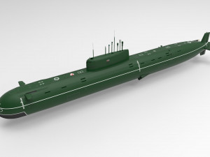 Russian submarine Low-poly Modelo 3D
