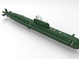 Russian submarine Low-poly 3D Model