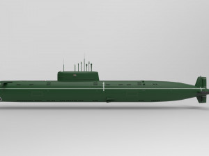 Russian submarine Low-poly Modelo 3D