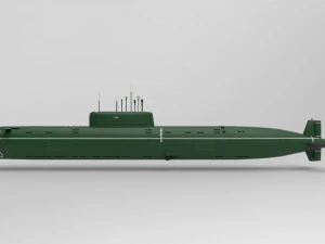 Russian submarine Low-poly 3D Model
