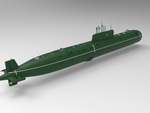 Russian submarine Low-poly Modelo 3D