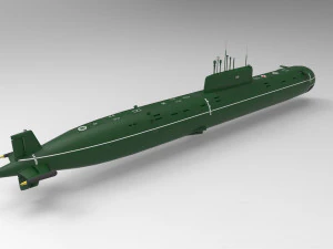 Russian submarine Low-poly 3D Model