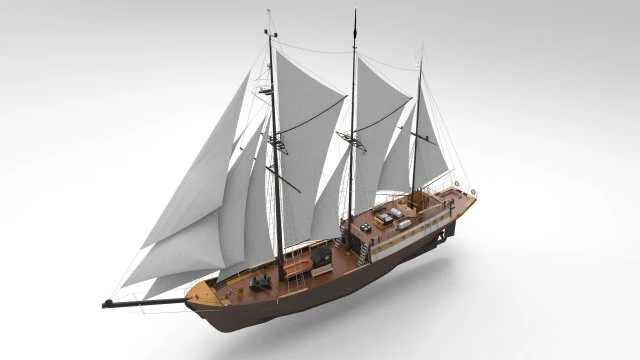 Sailing Ship 3D Model .c4d .max .obj .3ds .fbx .stl .blend