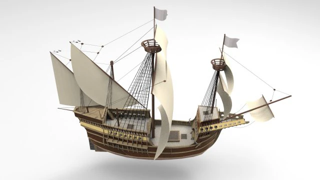 Sailing Ship 3D Model .c4d .max .obj .3ds .fbx .stl .blend 