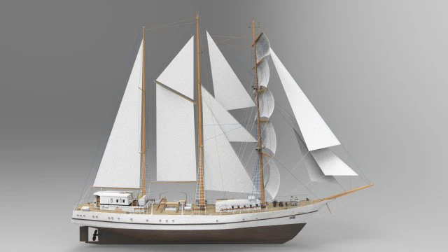 Sailing Ship 3D Model .c4d .max .obj .3ds .fbx .stl .blend 