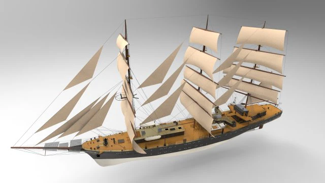Sailing Ship 3D Model .c4d .max .obj .3ds .fbx .stl .blend