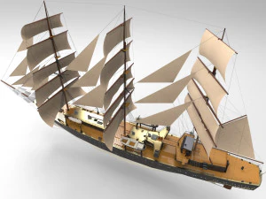 Sailing Ship 3D Model