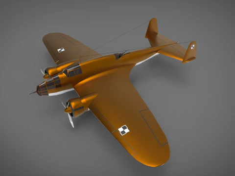 Bomber Airplane PZL 37 Abis 3D Model